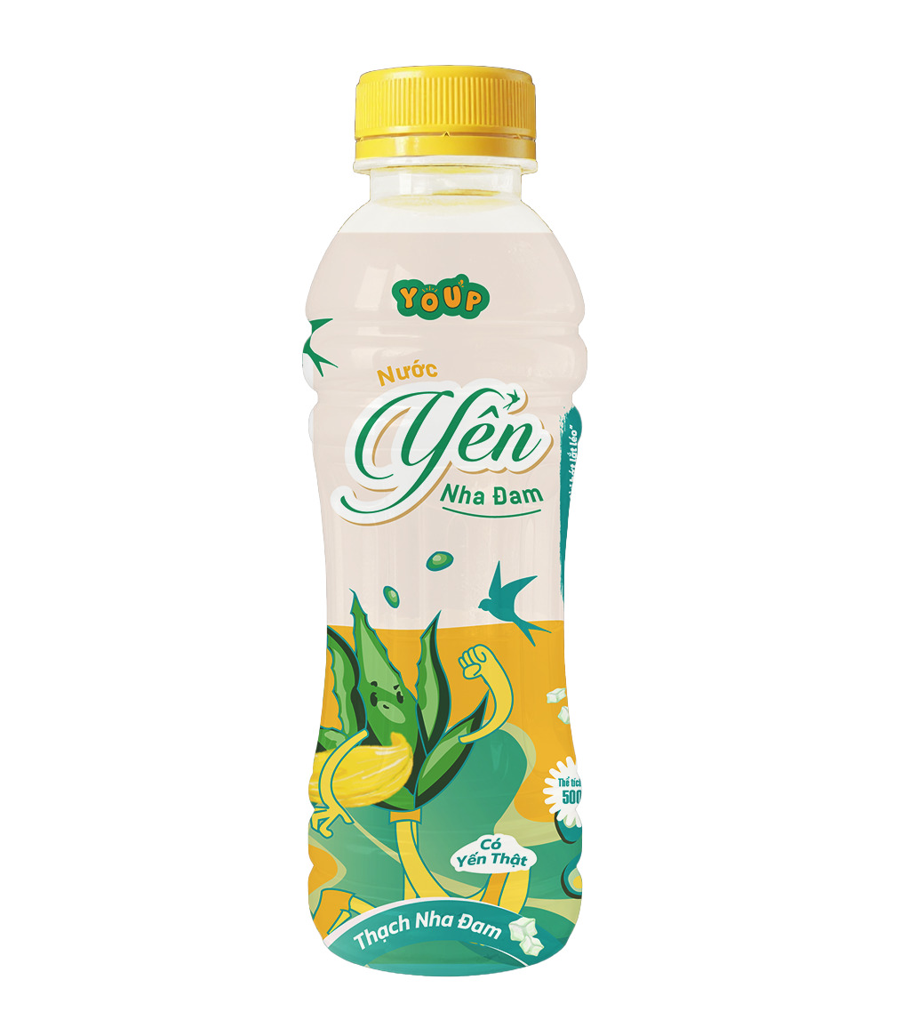 Mockup chai yến nha đam